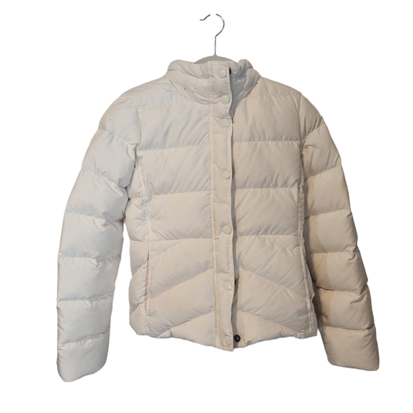 J. Crew White Down Filled Hooded Puffer Jacket Coat - Picture 8 of 10